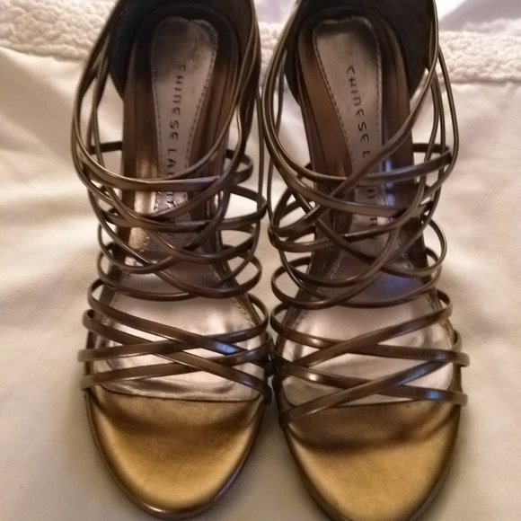 Chinese Laundry Gold Cage heels - Picture 1 of 9